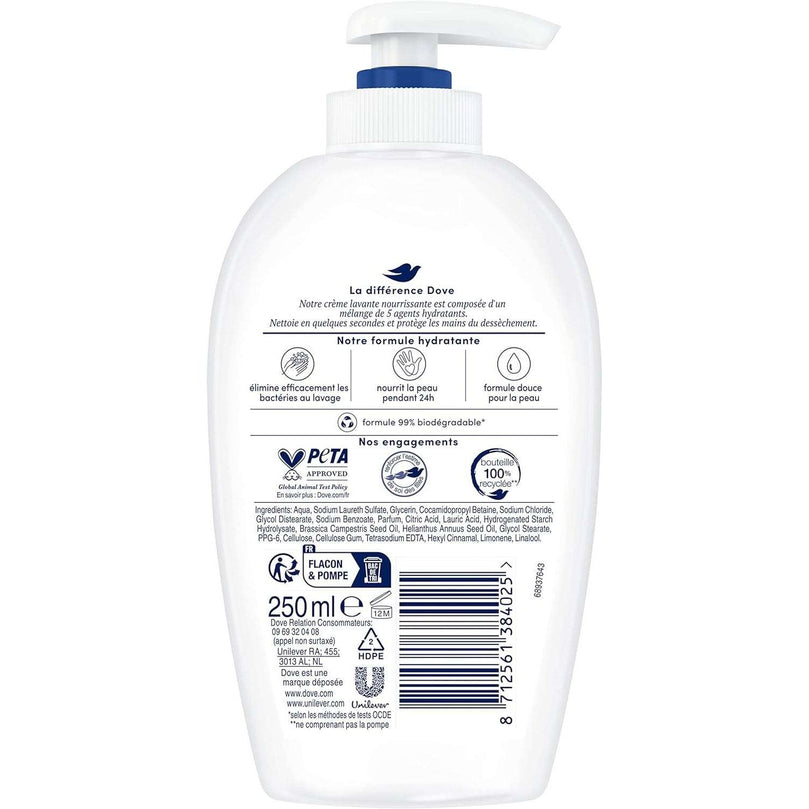 Dove Original Liquid Soap for Smooth and Soft Skin, Protects Against Drying Day After Day, 250 ml, Pack of 6