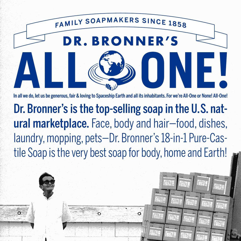 Dr Bronner's 3-in-1 Baby Unscented Pure-Castile Bar Soap, Made with Organic Oils with No Synthetic Fragrances, Used for Face, Body and Hair, Certified Fair Trade & Vegan Friendly, 140g Bar