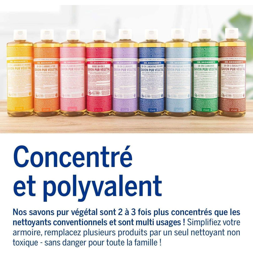 Dr Bronner's 18-in-1 Baby Unscented Pure Castile Liquid Soap, Made with Organic Oils, Used for Face, Hair, Babies, Laundry and Dishes, Certified Fair Trade & Vegan Friendly, 473ml Recyled Bottle