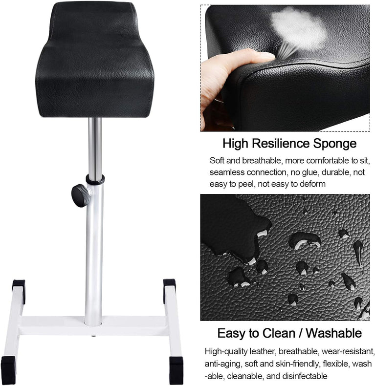 18-26 Inch Adjustable Pedicure Nail Footrest - Soft Manicure Stool for Salon & Home Selfcare
