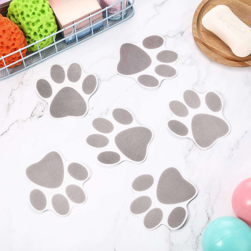 Mudder 20 Pcs Non Slip Bathtub Stickers Non Slip Shower Sticker Adhesive Paw Decals Treads Non Slip Traction to Tubs Bathtub Stickers Anti Slip Applique for Bathtub Pools, Boats, Stairs