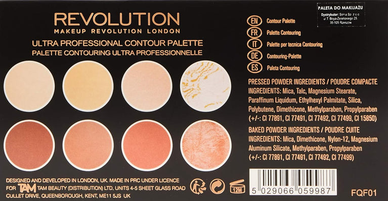 Revolution Beauty London Ultimate Contour and Highlight Palette, 13 g - Vegan & Gluten Free