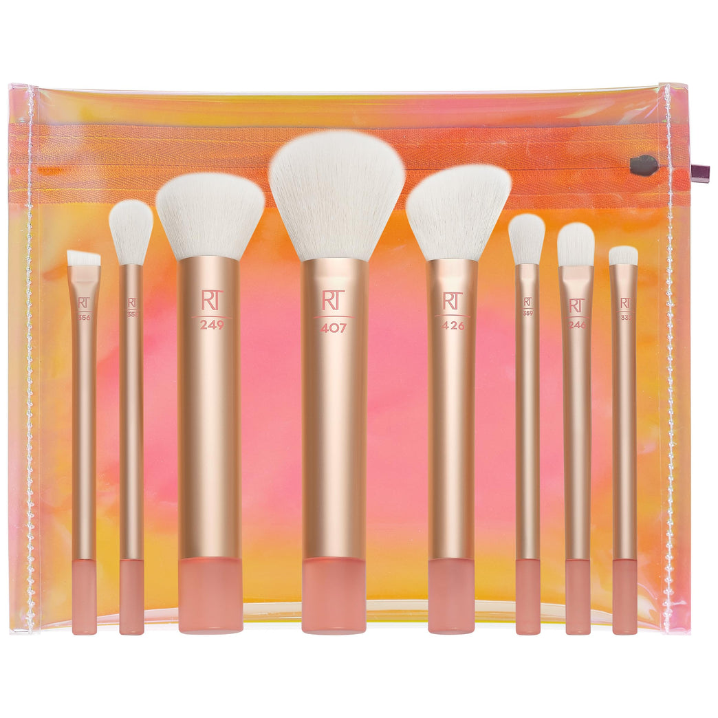 The Wanderer Makeup Brush Kit by REAL TECHNIQUES - 8-Piece Set for Foundations, Powders, and Concealers