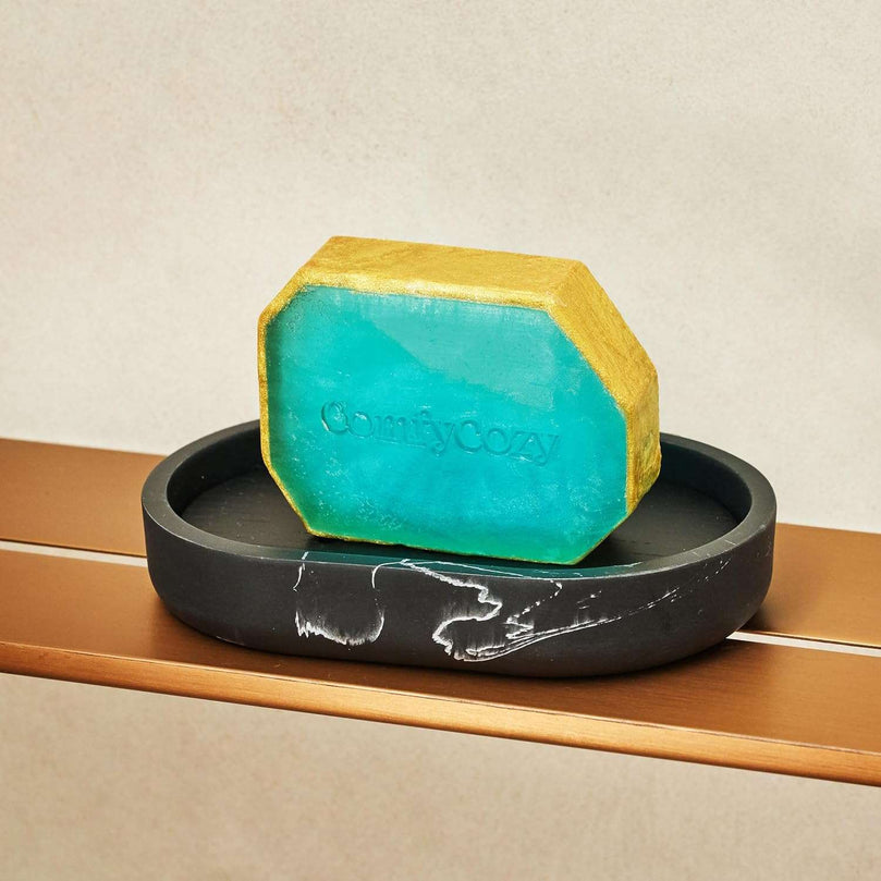 ComfyCozy Jasmine Crystal Soap | Natural Organic Hand Wash Body Soaps Bar | Luxury Pore Cleanser Bars Scrub For Skincare Acne Treatment | Bath Beauty Birthday Gifts For Women Mum Her Him Mens | 90g