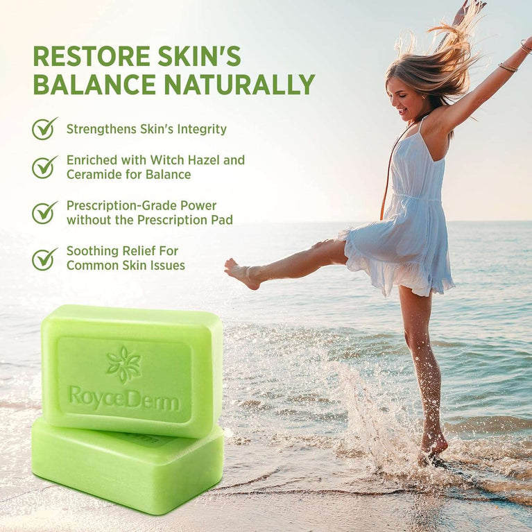 Antifungal Antibacterial Tea Tree Soap: Tea Tree Oil Soap for Face & Body Acne - Antifungal Antibacterial Treatment Soap for Athlete's Foot Tinea Versicolor Folliculitis Ringworm Jock Itch - 2 Pack