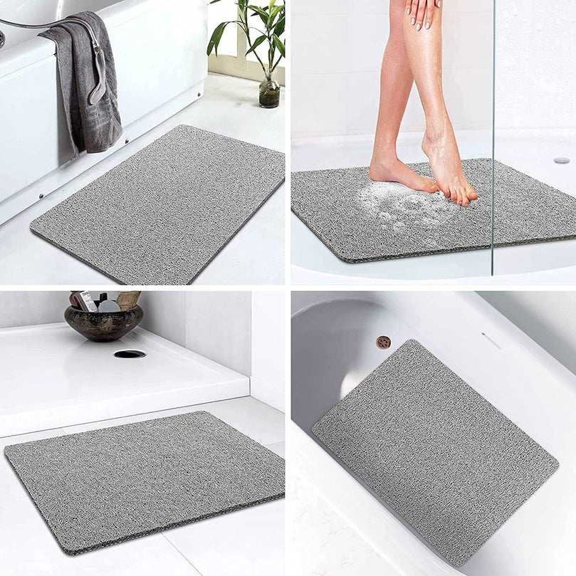 Bingobang Bath Mats Non Slip,Shower Mat Rubber 60x40cm,Extra Soft Anti-Mould, Machine-Washable,For Bathroom Floor,Bathtub(Grey)