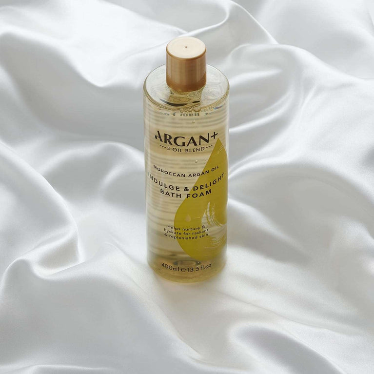 Argan+ Indulge & Delight Bath Foam, Moroccan Argan Oil Vegan Bubble Bath, 400ml