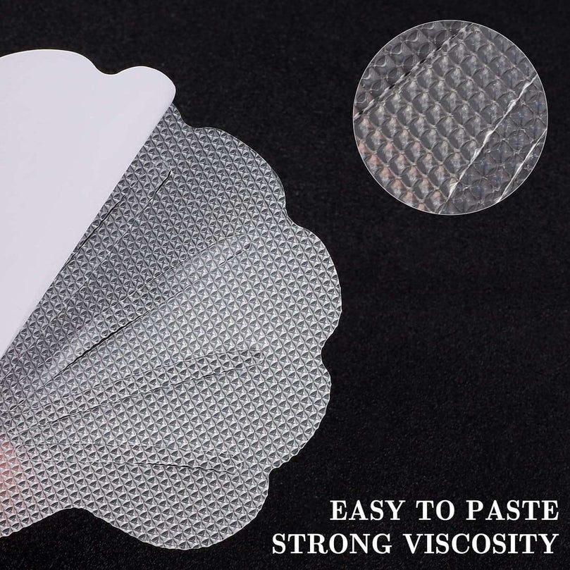 Pinenuts Non Slip Bathtub Stickers, 20 Pcs Transparent Safety Shell Shape Safety Treads Adhesive Sticker with Premium Scraper, Non-Abrasive Textured Bath Stickers for Bathroom Shower Floor Stairs