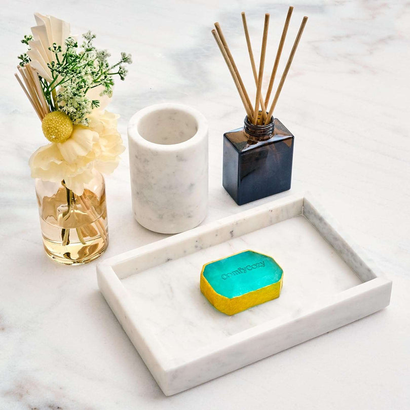 ComfyCozy Jasmine Crystal Soap | Natural Organic Hand Wash Body Soaps Bar | Luxury Pore Cleanser Bars Scrub For Skincare Acne Treatment | Bath Beauty Birthday Gifts For Women Mum Her Him Mens | 90g