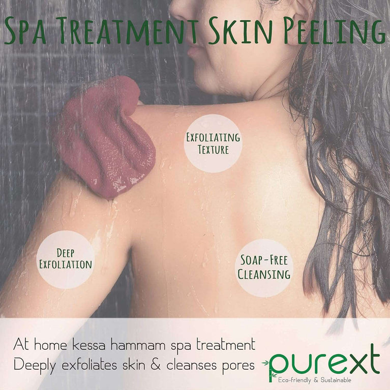PureXT 3 Exfoliating Gloves - Kessa Hammam Body Scrubber - Fake Tan Remover Exfoliator Mitts (Mixed)