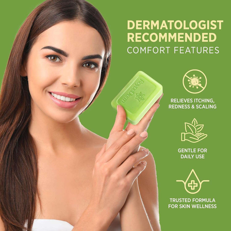Antifungal Antibacterial Tea Tree Soap: Tea Tree Oil Soap for Face & Body Acne - Antifungal Antibacterial Treatment Soap for Athlete's Foot Tinea Versicolor Folliculitis Ringworm Jock Itch - 2 Pack