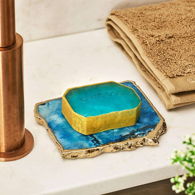 ComfyCozy Jasmine Crystal Soap | Natural Organic Hand Wash Body Soaps Bar | Luxury Pore Cleanser Bars Scrub For Skincare Acne Treatment | Bath Beauty Birthday Gifts For Women Mum Her Him Mens | 90g