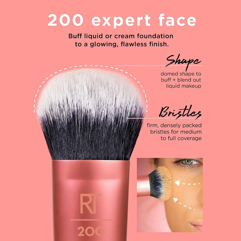 Pro-Grade Face Makeup Brush for Liquid, Cream Foundation, Blush, and Bronzer