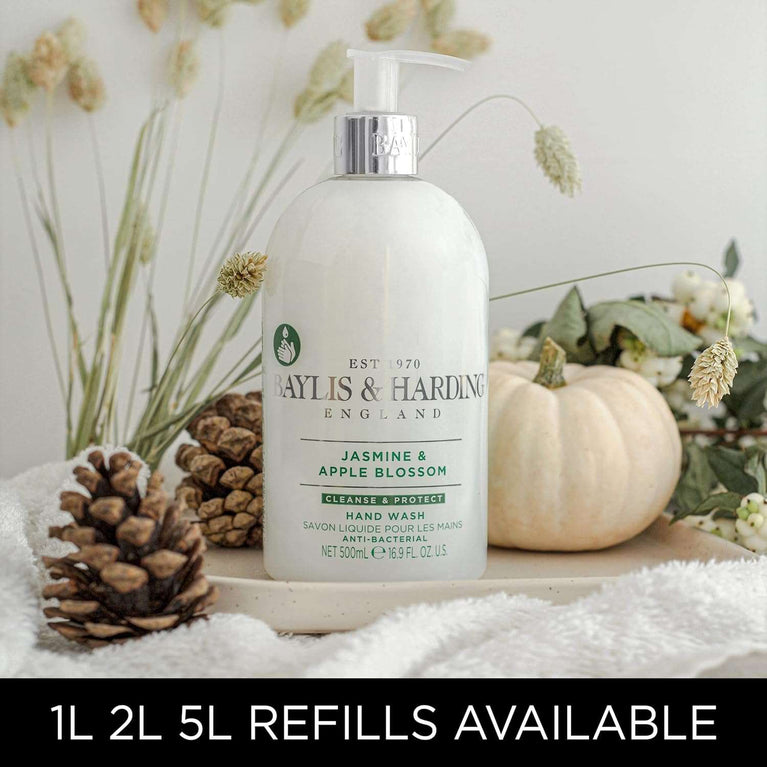 Baylis & Harding Jasmine and Apple Blossom Anti-Bacterial Hand Wash, 500 ml (Pack of 3) - Vegan Friendly