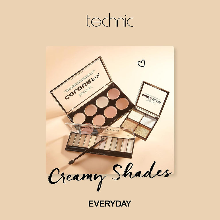 Technic Colour Fix Contour & Define Cream Foundation Palette - 8 Versatile, Pigmented Shades for All Skin Tones with Matte Finish, Long-Lasting and Vegan Friendly