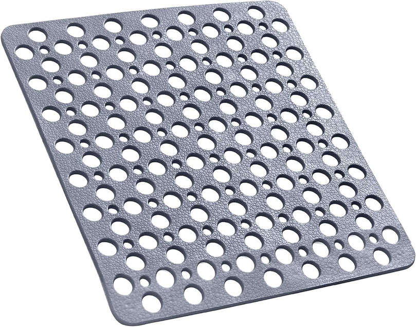 Bath Shower Mats Non Slip – Extra Large Durable Square Anti Mould Rubber Inside Bathtub Matt with Modern Design & Comfortable Suction Cups | Machine Washable | Size (53CM*53CM) (GREY)