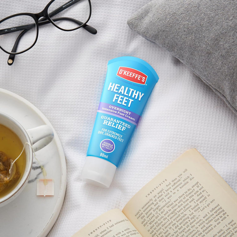 O’Keeffe’s Overnight Revitalizing Foot Cream, 80ml – Advanced Solution for Severe Dry, Cracked Feet