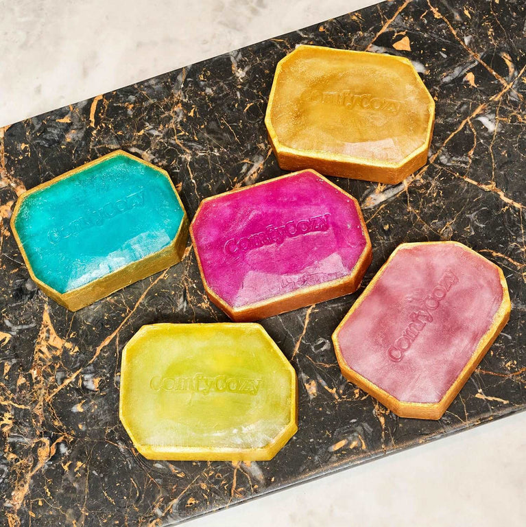 ComfyCozy Jasmine Crystal Soap | Natural Organic Hand Wash Body Soaps Bar | Luxury Pore Cleanser Bars Scrub For Skincare Acne Treatment | Bath Beauty Birthday Gifts For Women Mum Her Him Mens | 90g