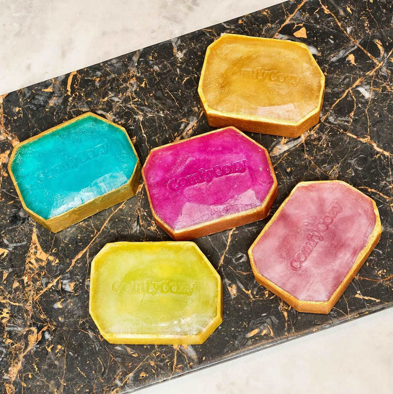 ComfyCozy Jasmine Crystal Soap | Natural Organic Hand Wash Body Soaps Bar | Luxury Pore Cleanser Bars Scrub For Skincare Acne Treatment | Bath Beauty Birthday Gifts For Women Mum Her Him Mens | 90g