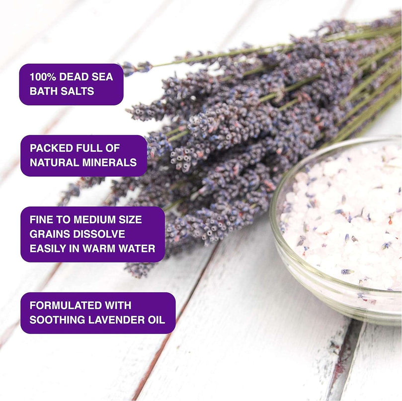 DRSALTS 100% Dead Sea Bath Salts Sleep Therapy with Lavender 1kg Replenish Natural Minerals, Essential for Staying Healthy. Help Soothe and Relax Mind + Body. Detoxify & Promote a Deeper Nights Sleep