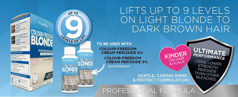 Blonde Hair Bleach Powder & White Blonde Toner Set for Stunning Tones - Up to 9 Levels by Knight & Wilson