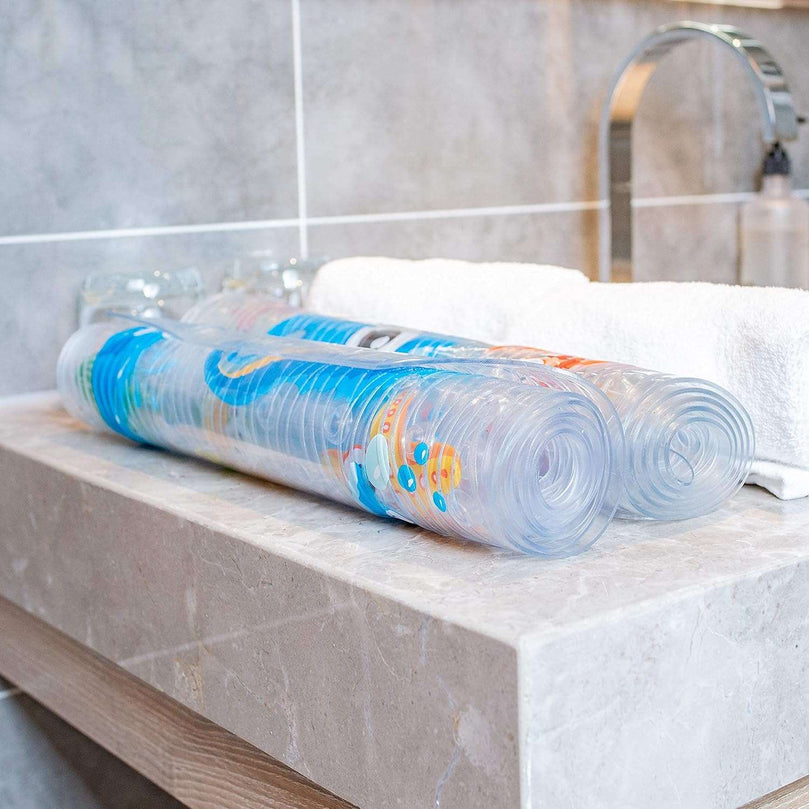 BEEHOMEE Bath Mats for Tub - Large Cartoon Non-Slip Bathroom Bathtub Mat Anti-Slip Shower Mats for Floor 88 x 38 cms,Machine Washable XL Size Bathroom Mats(Blue-Octopus ZY)