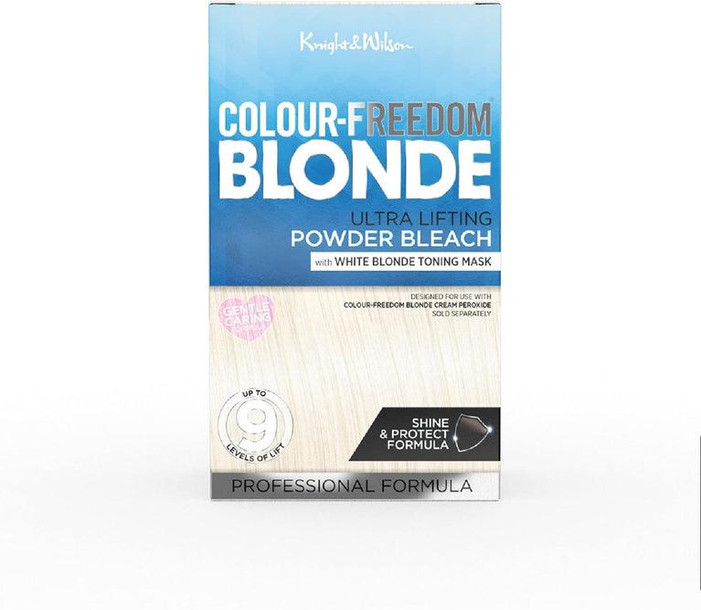 Blonde Hair Bleach Powder & White Blonde Toner Set for Stunning Tones - Up to 9 Levels by Knight & Wilson