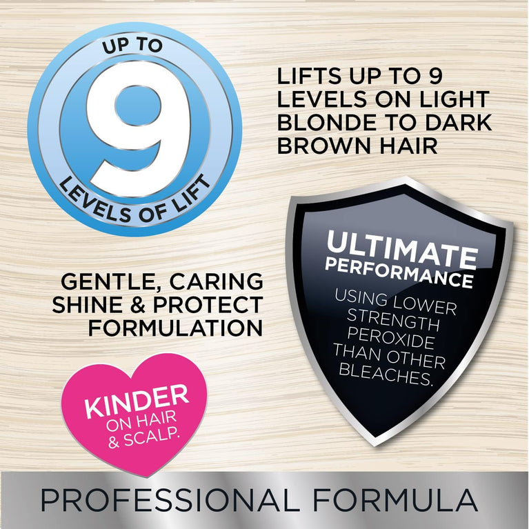 Blonde Hair Bleach Powder & White Blonde Toner Set for Stunning Tones - Up to 9 Levels by Knight & Wilson