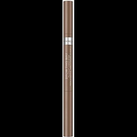 Rimmel London Easy Glide & Sculpt Brow Definer with Spoolie Brush, Medium Brown, Pack of 1