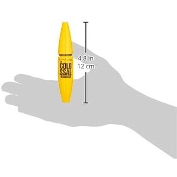 Maybelline 100% Carbon Black Colossal Mascara, 10.7ml - Suitable for Sensitive Eyes