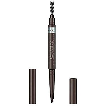 Rimmel London Easy Glide & Sculpt Brow Definer with Spoolie Brush, Medium Brown, Pack of 1