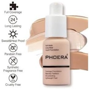 ABRUS® 24-Hour Long-lasting Matte Finish Foundation (#102 Nude) with Skin-Benefiting Properties