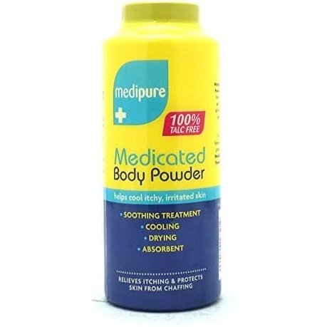 Medipure Medicated Body Powder Trio for Soothing Itchy, Irritated Skin - Talc-Free (200g)