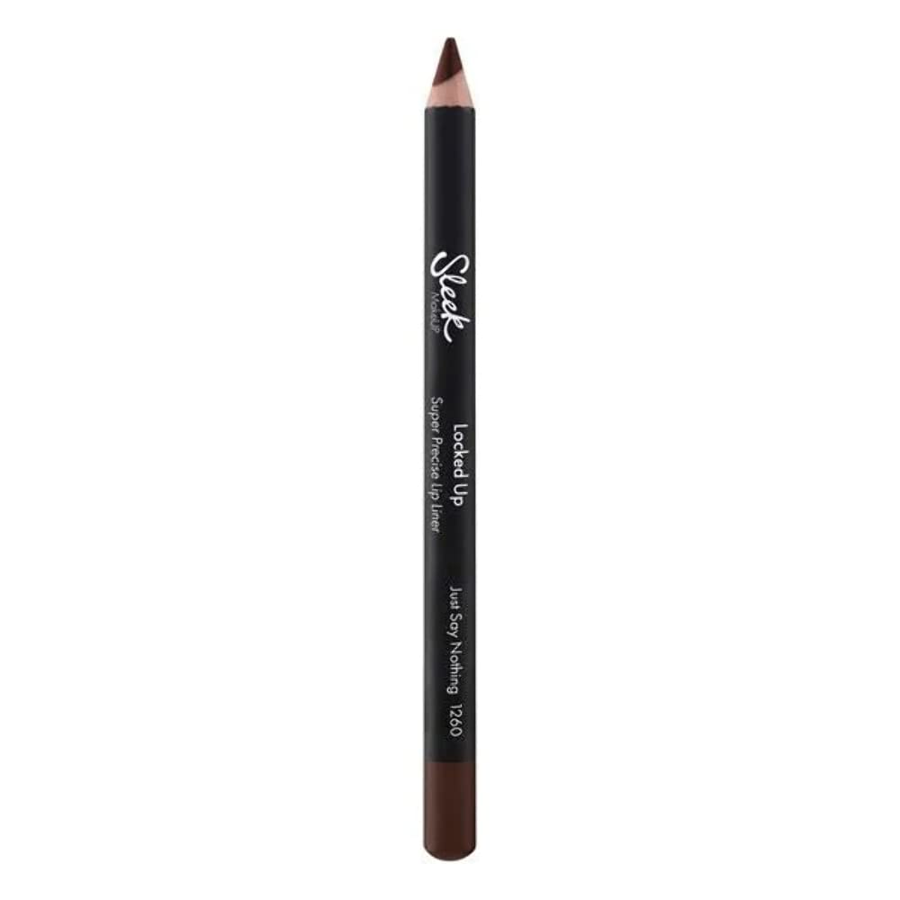 Sleek MakeUP Precision Contour Lip Liner, Just Say Nothing (Dark Brown), Ultra-Pigmented and Long-Lasting, 1.8g