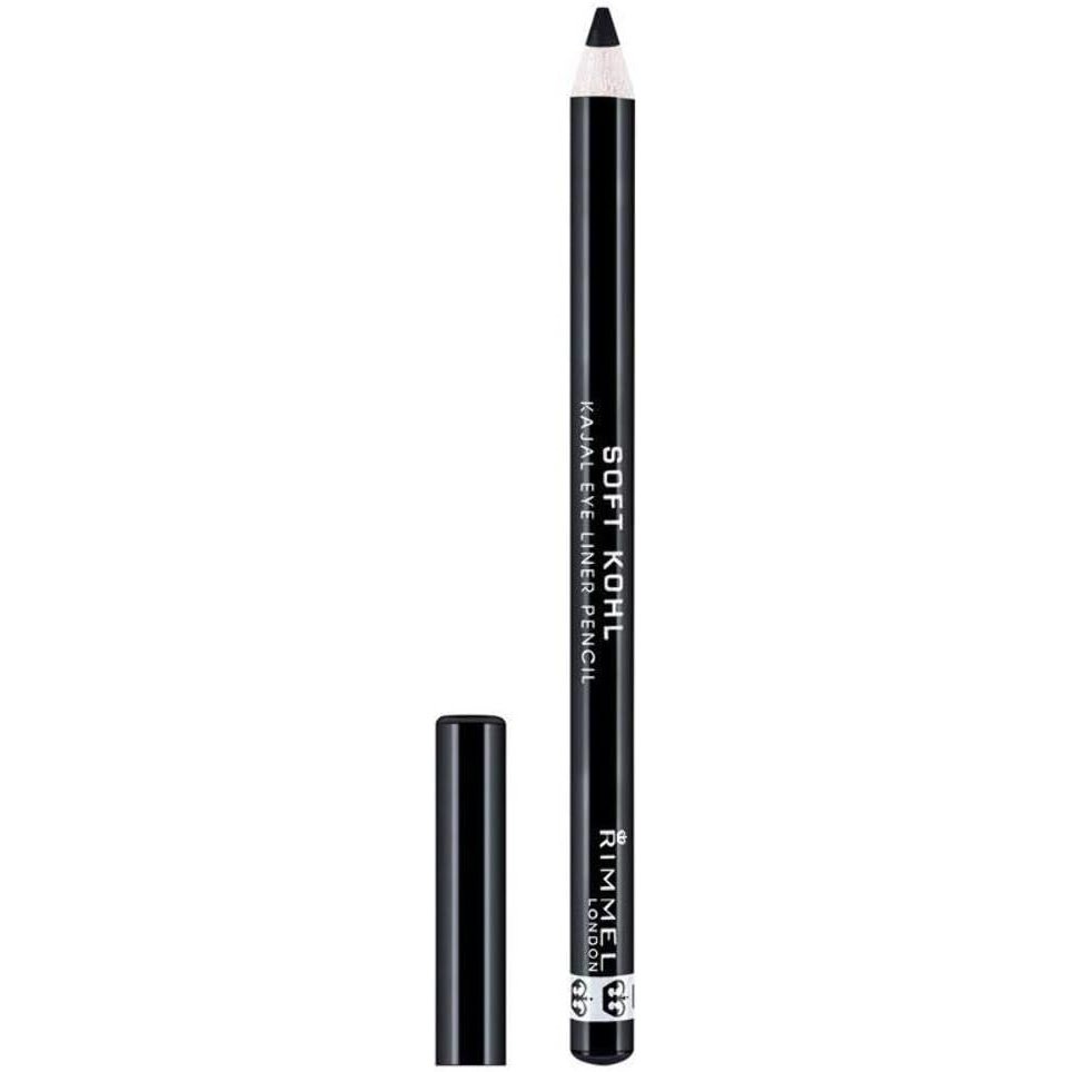 Rimmel London Jet Black Eyeliner Pencil - Soft Kohl, Smudge-proof, 1.2g