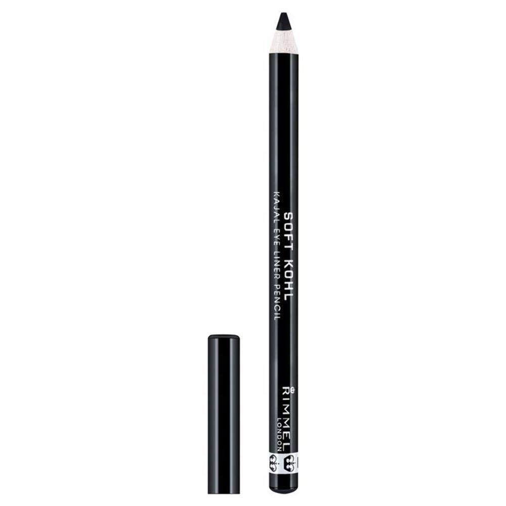 Rimmel London Jet Black Eyeliner Pencil - Soft Kohl, Smudge-proof, 1.2g