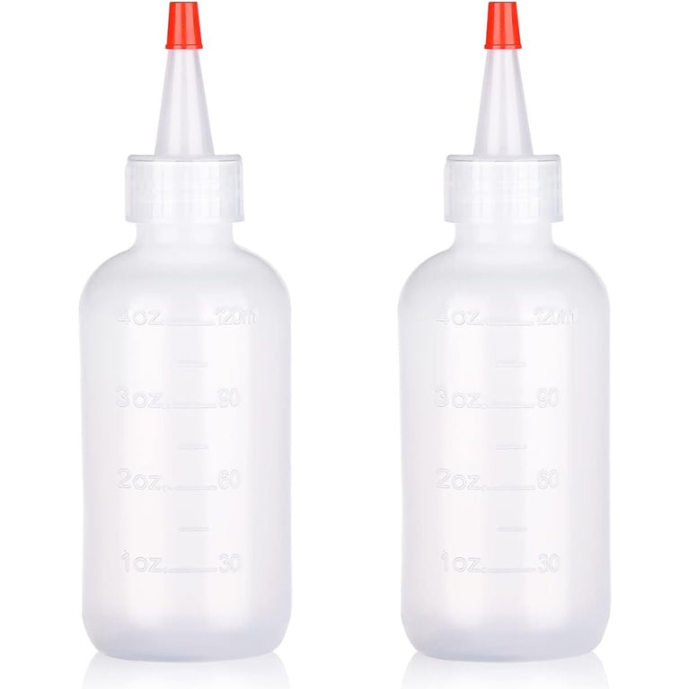 AOVNA 2-Pack Pointed Applicator Bottles for Salon Hair Care (120ml)