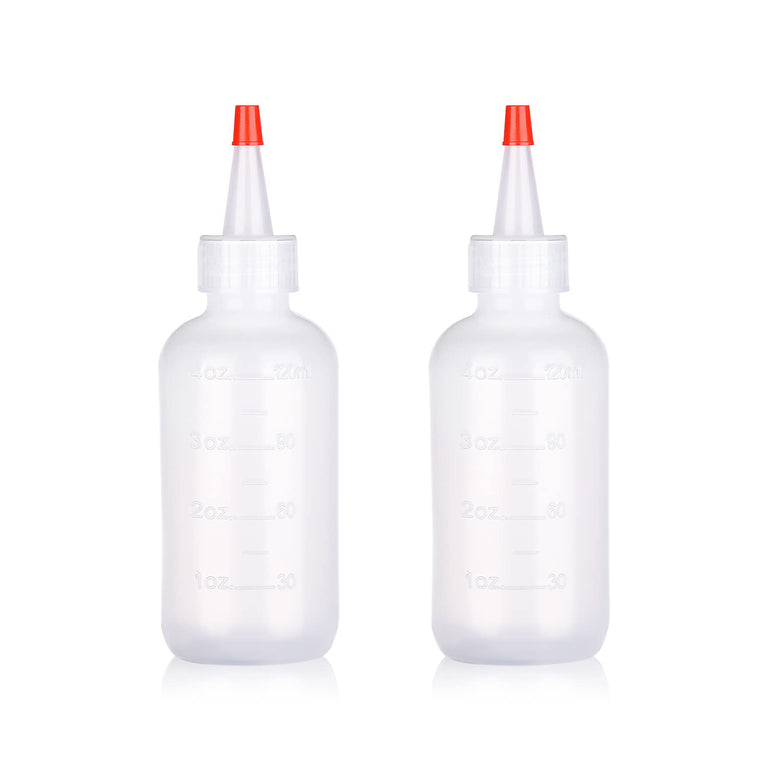 AOVNA 2-Pack Pointed Applicator Bottles for Salon Hair Care (120ml)