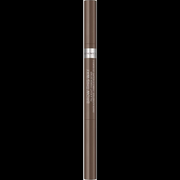 Rimmel London Easy Glide & Sculpt Brow Definer with Spoolie Brush, Medium Brown, Pack of 1