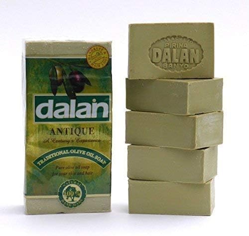 Turkish Handmade 100% Pure Olive Oil Soap - Set of 5 Bars, 180g Each