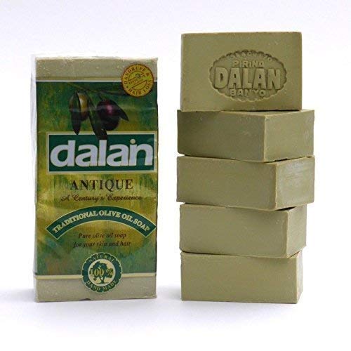 Turkish Handmade 100% Pure Olive Oil Soap - Set of 5 Bars, 180g Each