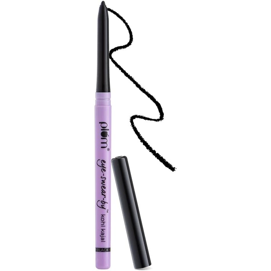 Kohl Kajal Matte Eye Pencil by Plum Eye-Swear - Smudge-Proof, Waterproof Deep Black Makeup (Pack of 1)