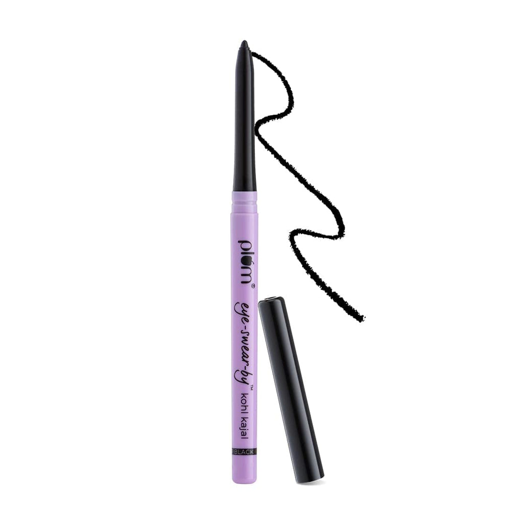 Kohl Kajal Matte Eye Pencil by Plum Eye-Swear - Smudge-Proof, Waterproof Deep Black Makeup (Pack of 1)