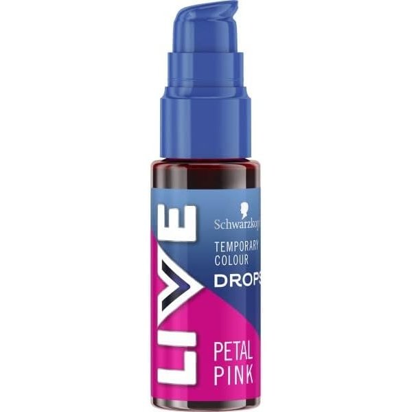 Live Schwarzkopf Colour Drops, Vegan, Semi-permanent, Pink Hair Dye, Lasts 2 to 12 Washes, Petal Pink, 30 ml