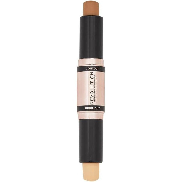 Makeup Revolution 2.4g Vegan Dual Contour & Highlight Stick - Medium Shade - Cruelty-Free & Blendable