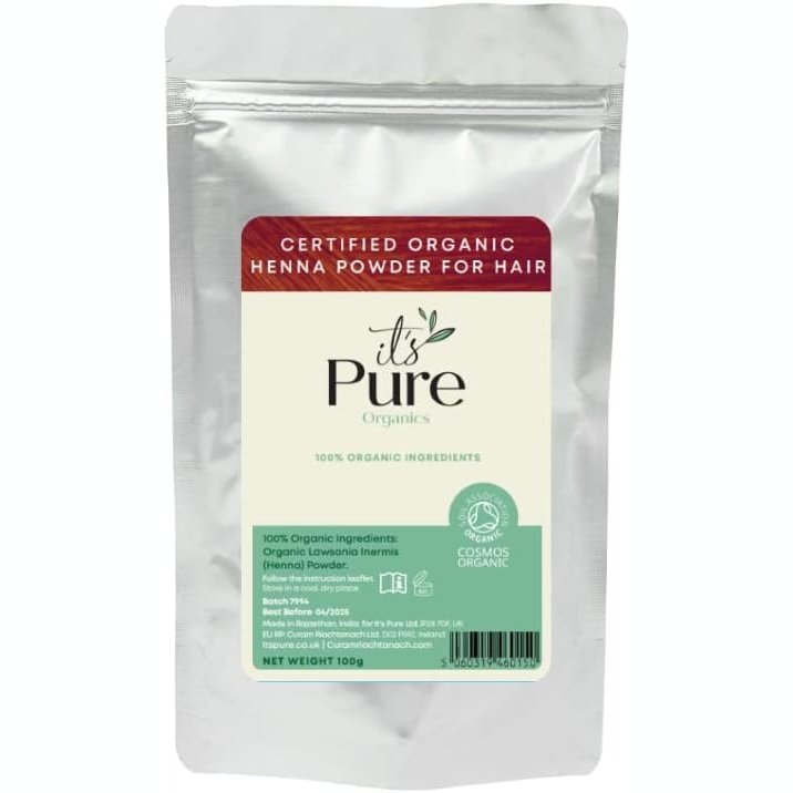 Certified Organic Pure Henna Powder 100g