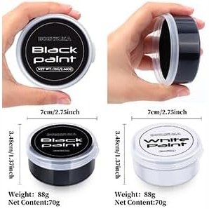 BOBISUKA Professional Halloween SFX Cosplay Makeup Kit - Non-Toxic Black & White Face and Body Paint, Full Coverage Long-Lasting FX Makeup for Themed Party and Stage Effects