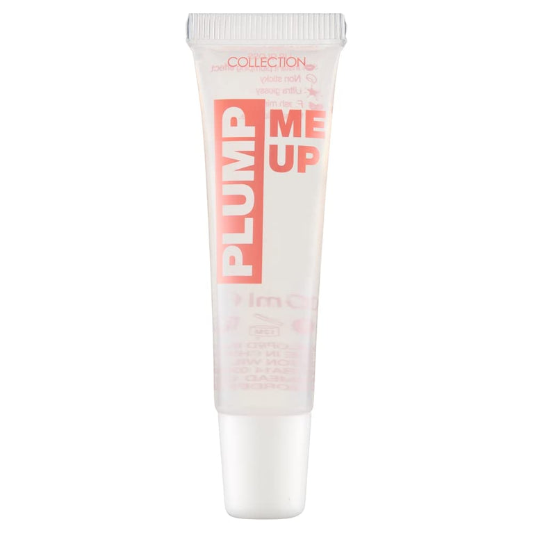 Peppermint Scented Plump and Shine Lip Gloss by Collection Cosmetics: High-Shine, Long Wearing, Non-Sticky, Vegan, 10ml, Clear