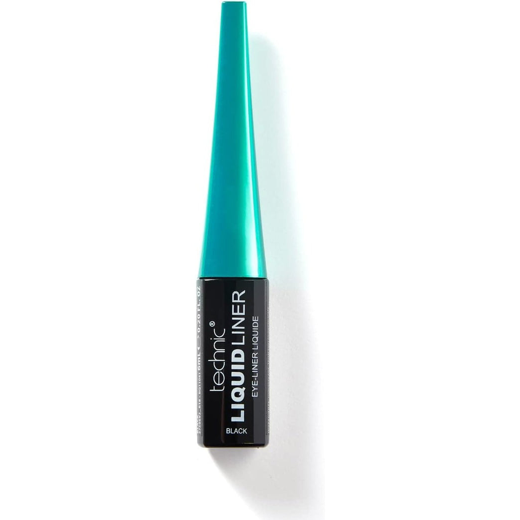 Technic All-Day Wear Liquid Eyeliner - Waterproof, Smudge-Proof & Ultra-Precise, Rich Jet Black Color for Bold & Natural Looks