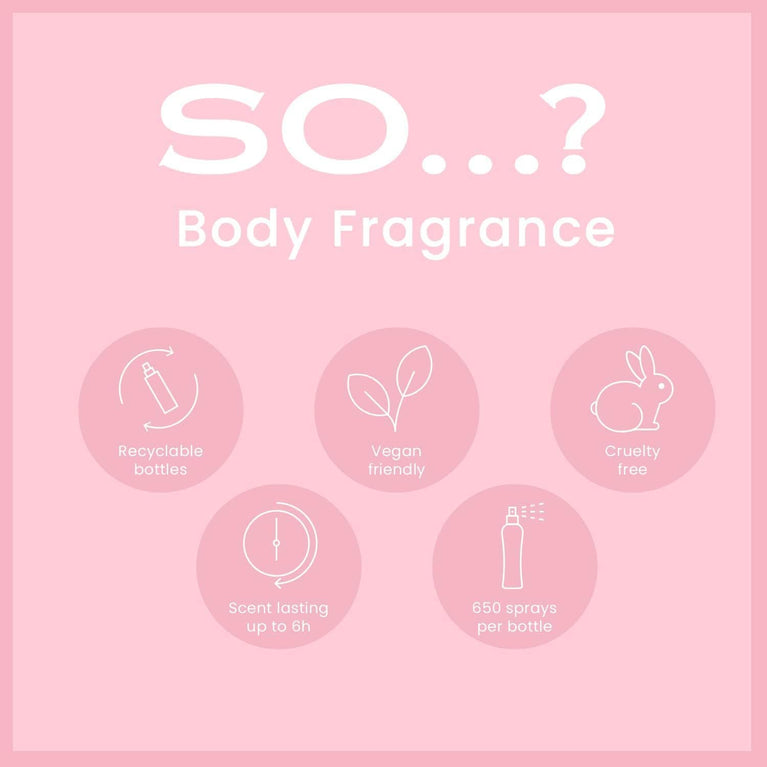 So…? Kiss Me Body Fragrance Spray Bundle 75ml (Pack of 6)